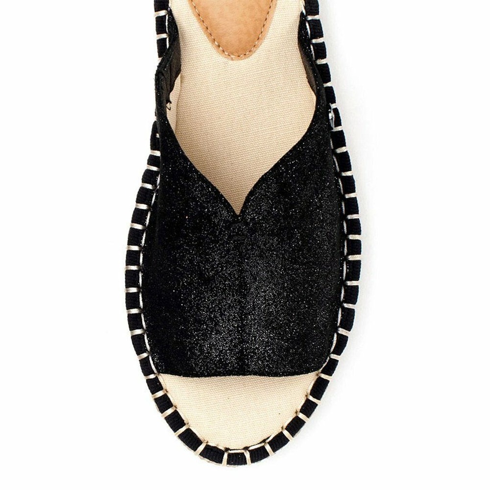 Yellow Box Black Glitter Slide Sandals - Picture 6 of 16